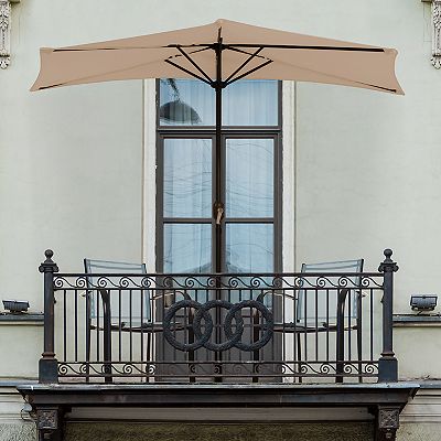 half tan patio umbrella Pure Garden Outdoor Shade, Beige, 9ft : Patio, Lawn & Garden its 5 steel supporting ribs Pure Garden Half Market Umbrella,