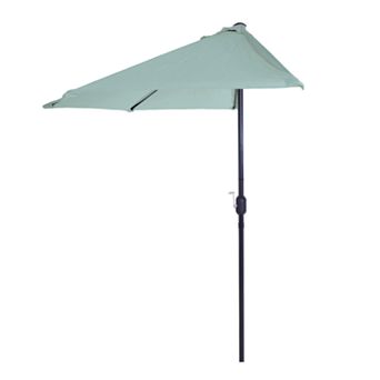 Pure Garden Dusty Green Half Round Patio Umbrella
