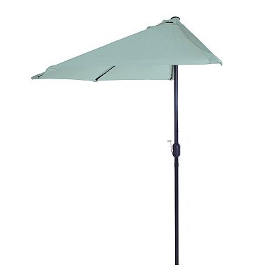 dusty green patio umbrella Pure Garden Dusty Green Half Round Patio Umbrella