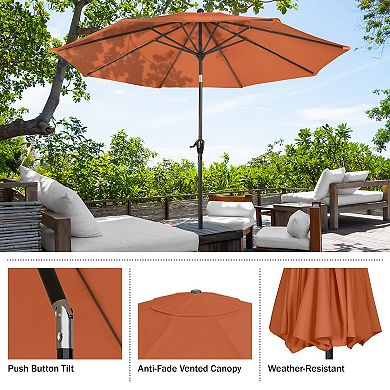 Pure Garden Orange Auto Tilt Patio Umbrella