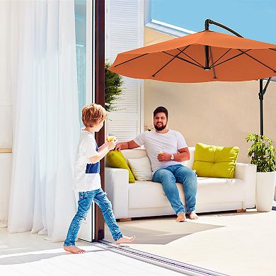 Pure Garden Orange Overhanging Patio Umbrella