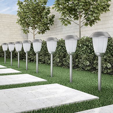 Pure Garden Silver Landscape Stake Light 8-Pack
