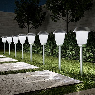 Pure Garden Silver Landscape Stake Light 8-Pack