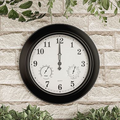 Pure Garden Temperature and Hygrometer Gauge Clock