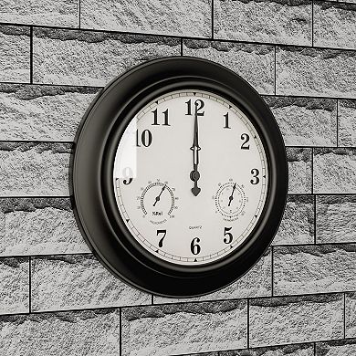 Pure Garden Temperature and Hygrometer Gauge Clock