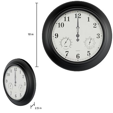 Pure Garden Temperature and Hygrometer Gauge Clock