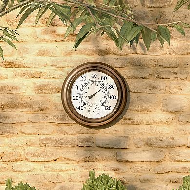 Pure Garden Bronze Temperature and Hygrometer Humidity Gauge