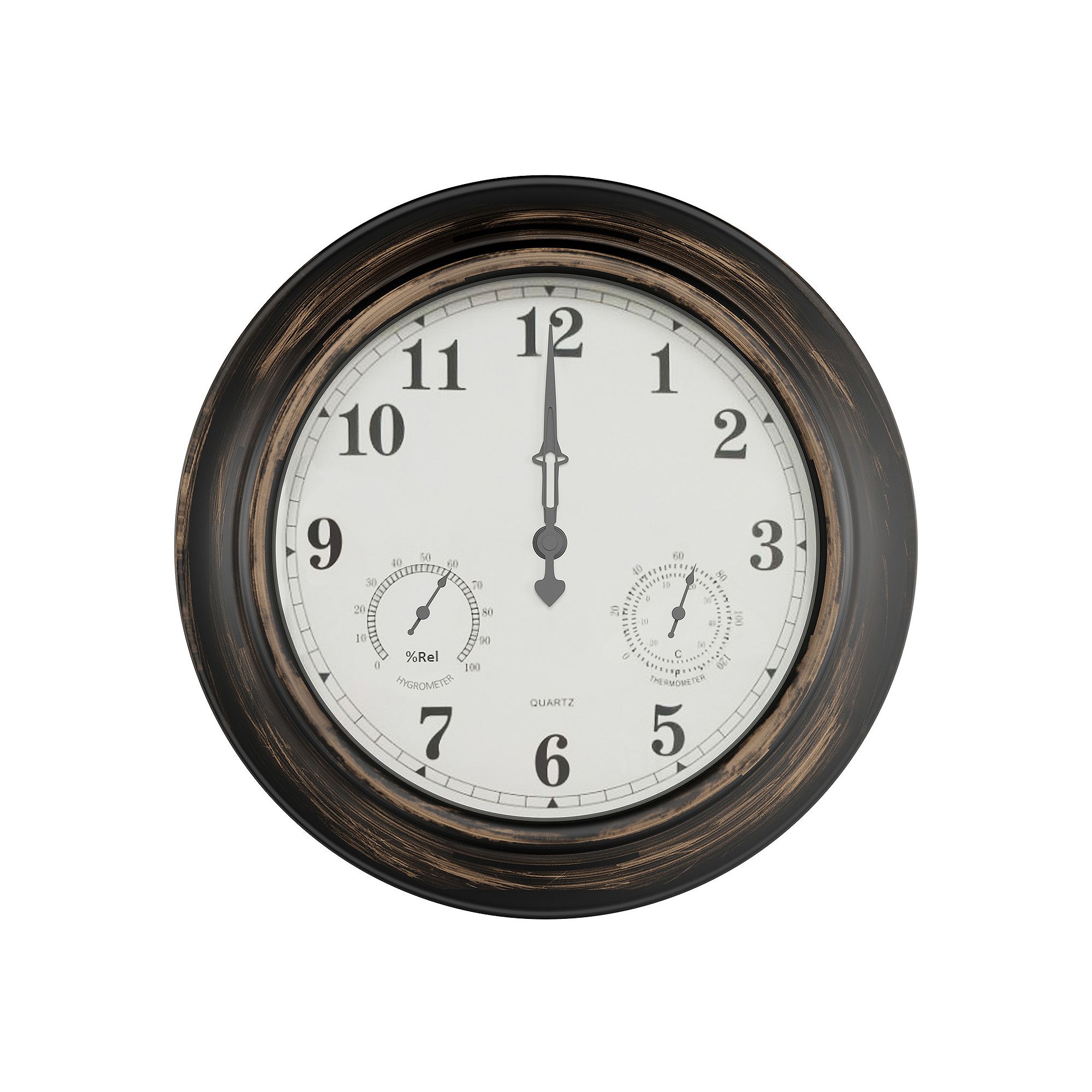 Pure Garden Bronze Distressed Clock, Multi