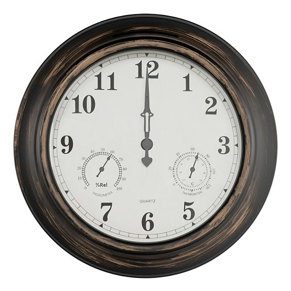 Pure Garden Bronze Distressed Clock