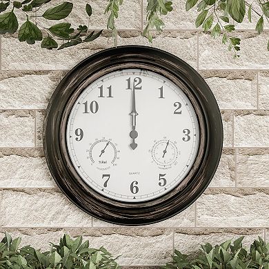 Pure Garden Bronze Distressed Clock