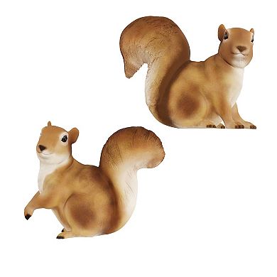 Pure Garden Squirrel Statues for Lawn and Garden (Set of 2)