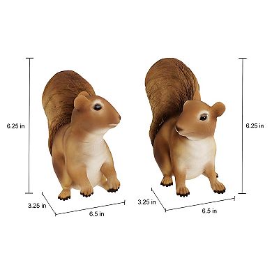 Pure Garden Squirrel Statues for Lawn and Garden (Set of 2)