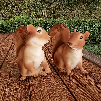Pure Garden Squirrel Statues for Lawn and Garden (Set of 2)