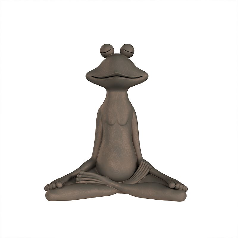 Pure Garden Meditating Yoga Frog Statue, Multicolor