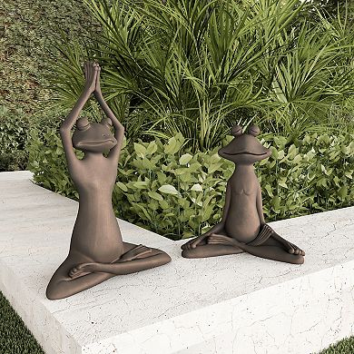 Pure Garden Yoga Frog Outdoor Figurine