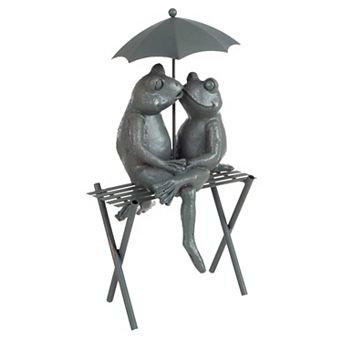 Pure Garden Frog Couple Statue