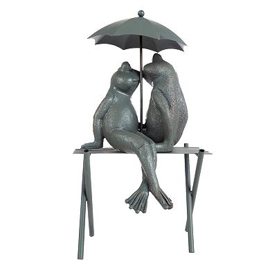 Pure Garden Frog Couple Statue