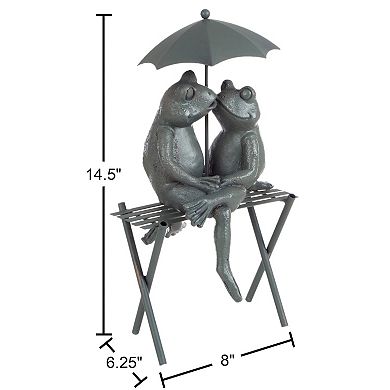 Pure Garden Frog Couple Statue