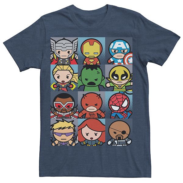 Men's Marvel Kawaii Art Collection Boxes Graphic Tee