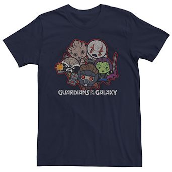 Men's Marvel Guardians of the Galaxy Kawaii Art Collection Graphic Tee