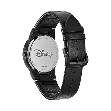 Disney's Mickey Mouse Men's Black Leather Silhouette Watch by Citizen