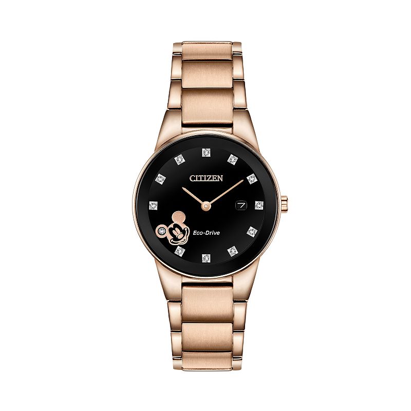 Disney's Mickey Mouse Women's Diamond Accent Watch by Citizen, Size: Small, Pink Tone