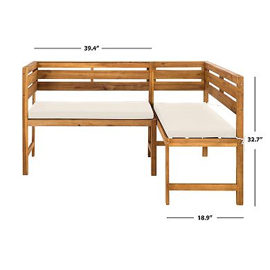 Safavieh Wilton Balcony Corner Lounge Booth Bench & Dining Table 2-piece Set