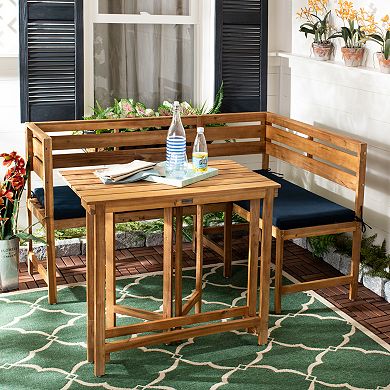 Safavieh Wilton Balcony Corner Lounge Booth Bench & Dining Table 2-piece Set