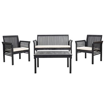 Safavieh Carson Slat Back 4 pc Outdoor Set