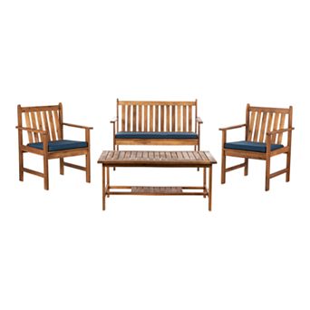Safavieh Carson Slat Back 4 pc Outdoor Set