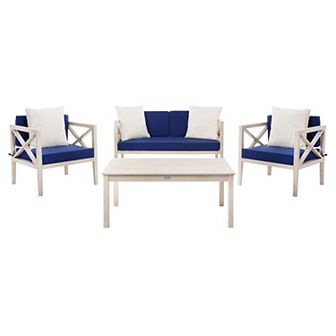 Safavieh Nunzio 4 pc Outdoor Set With Accent Pillows