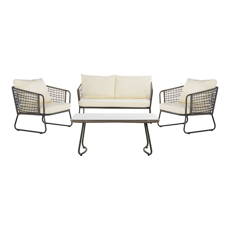 Safavieh Benjin 4 Piece Living Set, Gray White