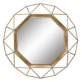 Stonebriar Collection Gold Geometric Hanging Wall Mirror