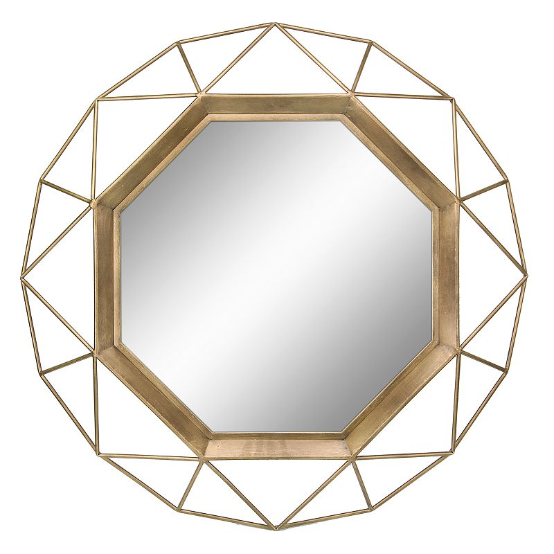 Stonebriar Collection Gold Geometric Hanging Wall Mirror, Multicolor