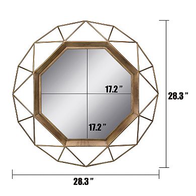 Stonebriar Collection Gold Geometric Hanging Wall Mirror