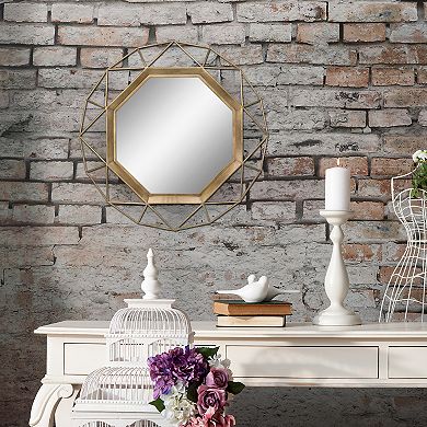 Stonebriar Collection Gold Geometric Hanging Wall Mirror