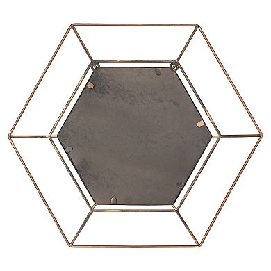 Stonebriar Collection Gold Hexagon Frame Hanging Wall Mirror