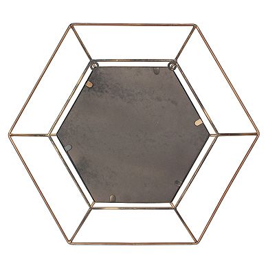 Stonebriar Collection Gold Hexagon Frame Hanging Wall Mirror