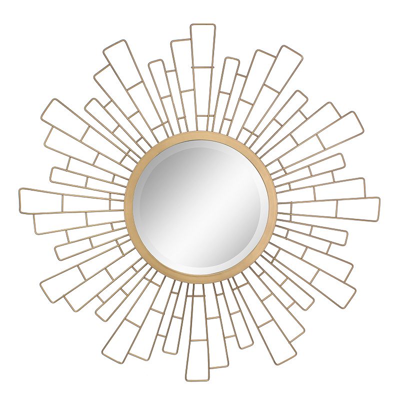 Stonebriar Collection Gold Geometric Metal Sunburst Hanging Mirror, Multico
