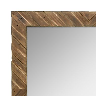 Stonebriar Collection Wooden Chevron Hanging Wall Mirror