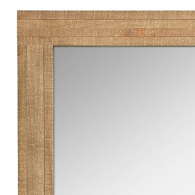 Stonebriar Collection Natural Wood Frame Hanging Wall Mirror