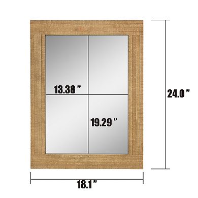 Stonebriar Collection Natural Wood Frame Hanging Wall Mirror