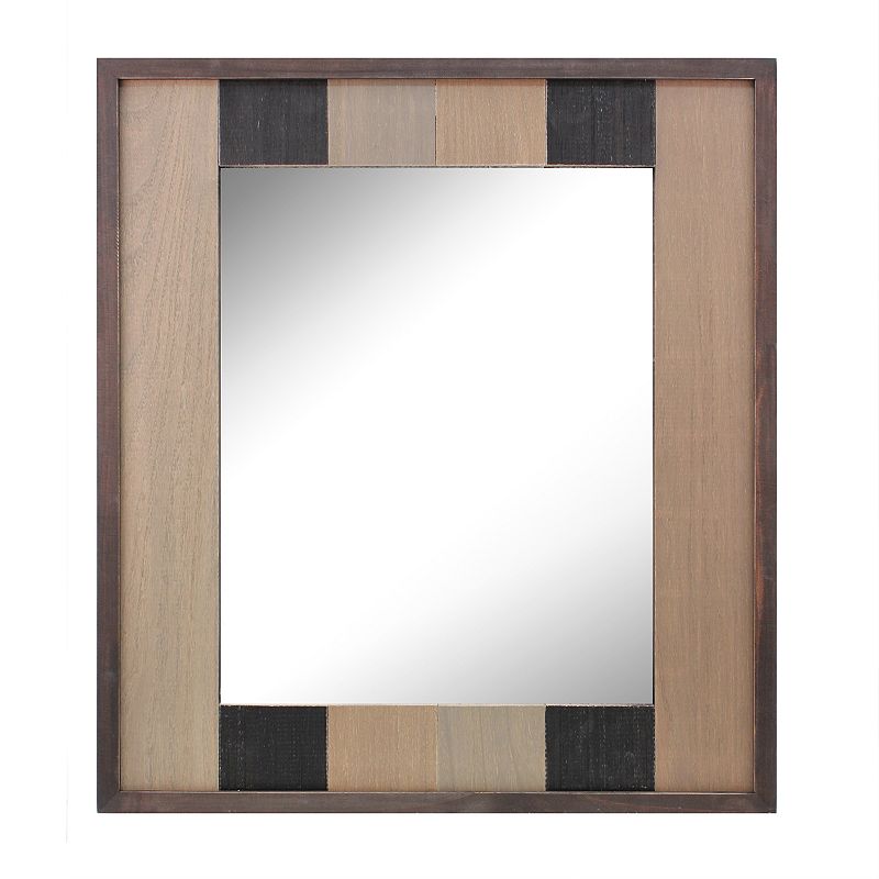Stonebriar Collection Wood Plank Hanging Wall Mirror, Brown
