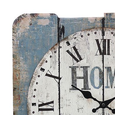 Stonebriar Square 15" Rustic Farmhouse Worn Wall Clock