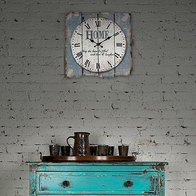 Stonebriar Square 15" Rustic Farmhouse Worn Wall Clock