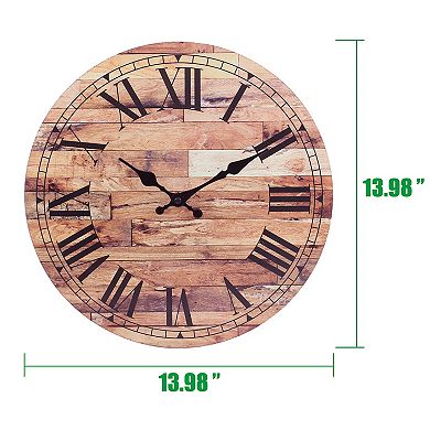 Stonebriar Old Fashioned Round Wood Wall Clock