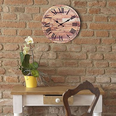 Stonebriar Old Fashioned Round Wood Wall Clock