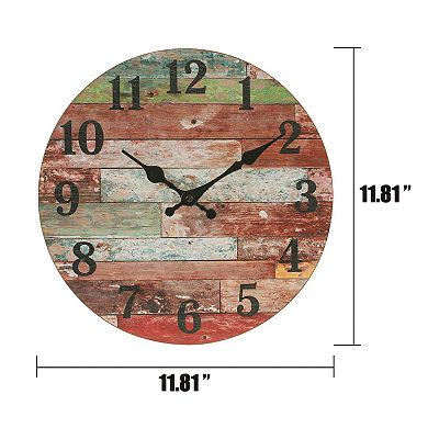 Stonebriar Vintage Farmhouse Wooden Wall Clock