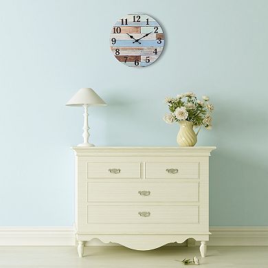 Stonebriar Vintage Coastal Blue Wall Clock