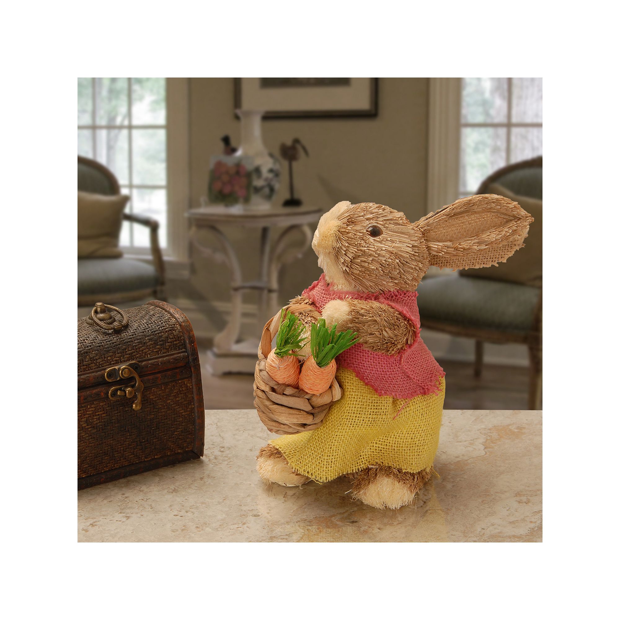 National Tree Company Artificial Dainty Brown Bunny Table Decor, Multi